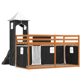Bunk Bed without Mattress with Slide White and Black 90x200 cm 3284194