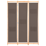 3-Panel Room Divider Brown 120x170x4 cm Fabric 248179