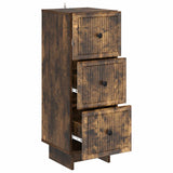 Drawer Cabinet Smoked Oak 33 x 34.5 x 90 cm Engineered Wood 893930