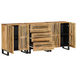 Sideboards 3 pcs 60x34x75 cm Solid Wood Rough Mango 3217079