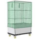 Raised Bed with Cover and Wheels Rattan Look 80x50x182 cm 4015850