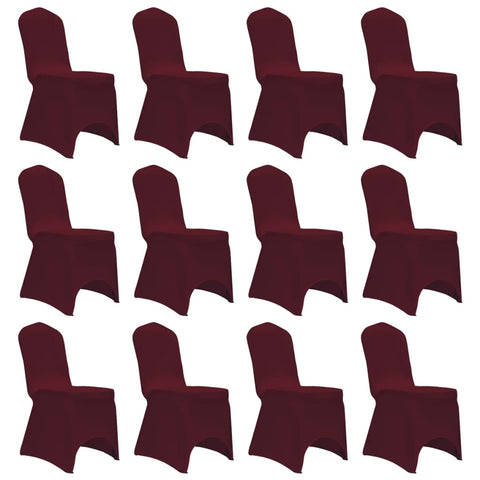 Chair Cover Stretch Burgundy 12 pcs 279093