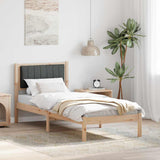 Bed Frame with Upholstered Headboard Dark Grey 75 x 190 cm 878300