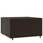 ZNTS Square Garden Coffee Table Brown 50x50x30 cm Poly Rattan 319858