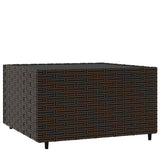 ZNTS Square Garden Coffee Table Brown 50x50x30 cm Poly Rattan 319858