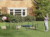 12 Panels Heavy Duty Puppy Playpen, for Small Dogs, Indoor and Outdoor Use - Silver T3398P349725