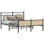 Bed Frame without Mattress Sonoma Oak 137x190 cm Engineered Wood 4106979