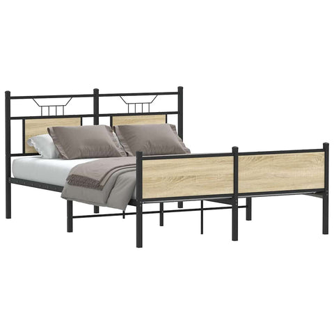 Bed Frame without Mattress Sonoma Oak 137x190 cm Engineered Wood 4106979