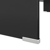 TV Stand/Monitor Riser Glass Black 90x30x13 cm 244138