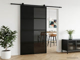 Sliding Door 90 x 205 cm Tempered Glass and Aluminium 42054106