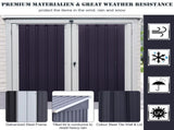 3.2 x 5.1ft Corrugated Steel Two-Bin Storage Shelter - Black T3398P317642