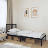 Metal Bed Frame without Mattress with Headboard Black 90x190cm 350856
