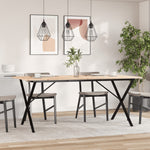 ZNTS Dining Table X-Frame 180x90x75 cm Solid Wood Pine and Steel 3282700