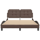 Bed Frame without Mattress "Zadar" Brown 140x200 cm Faux Leather 3208186