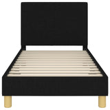 Children's Bed Frame with Headboard Black 80 x 160 cm Fabric 42010986