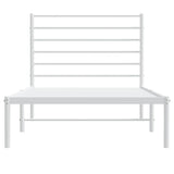 Metal Bed Frame without Mattress with Headboard White 90x190cm 352360