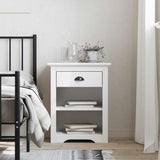 Bedside Cabinet BODO White 53x38.5x66 cm Solid Wood Pine 355053