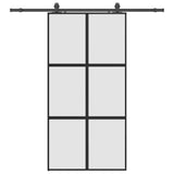 Sliding Door with Hardware Set Black 102.5x205 cm Tempered Glass 3375882