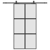 Sliding Door with Hardware Set Black 102.5x205 cm Tempered Glass 3375882