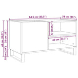 Record Cabinet Black Oak 85 x 38 x 48 cm Engineered Wood 862898