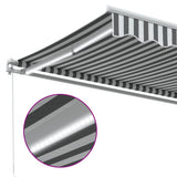 Manual Retractable Awning with LED Anthracite&White 500x350 cm 3215801