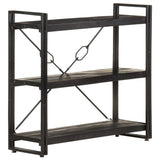 Bookcase Black Solid rough mango wood Medium Durable Bookcase 320627