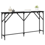 ZNTS Console Table Black Oak 140x23x75 cm Engineered Wood 871335