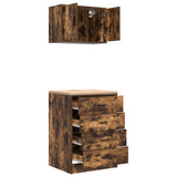 Garage Cabinets 2 pcs Smoked Oak Engineered Wood 3328336