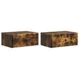 Wall-Mounted Bedside Cabinet 2 pcs Smoked Oak 49 x 34.5 x 20 cm 899136