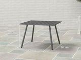 Square Garden Table with Slat Top, Steel Frame, Outdoor Table for 4 Person, 80 x 80 x 74 cm, Grey T3398P327969