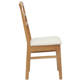 Dining Chair 2 pcs Natural and Light Solid Rubber Wood 42020500