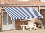 43223 Manual Retractable Awning 350 cm Blue and White Stripes