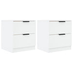 Bedside Cabinets 2 pcs White Engineered Wood 811215
