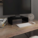 244134 TV Stand/Monitor Riser Glass Black 40x25x11 cm