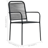 Garden Chair Set of 4 Black Cotton rope Standard 312156