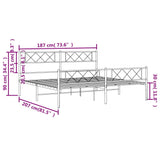 Metal Bed Frame without Mattress with Footboard Black 180x200cm 372299