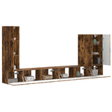 TV Wall Cabinet Set Wall-mounted 6 pcs Smoked Oak 3408957