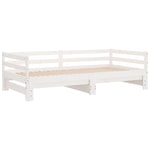 ZNTS Daybed with Trundle without Mattress White 90x200 cm Solid Wood 840142