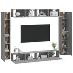 ZNTS 8 Piece TV Cabinet Set Grey Sonoma Engineered Wood 3114300