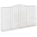 Arched Gabion Baskets 7 pcs 400x50x220/240 cm Galvanised Iron 3147079