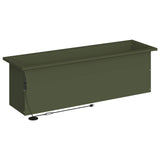 Garden Planter with LED Olive Green 30 x 100 x 30 cm Steel 8008118