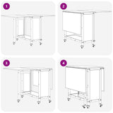 Folding Dining Table with Castors 130 x 80 x 76.5 cm steel PB 8006048