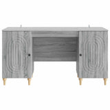 Desk with Shelf Grey Sonoma 142.5 x 50 x 75 cm Engineered Wood 3414582