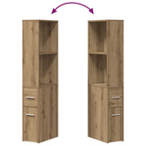Narrow Bathroom Cupboard with Wheels Artisian Oak Engineered Wood 855303