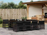 Garden Dining Set Black 3210919