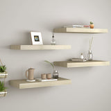 Floating Wall Shelves 4 pcs Oak 60x23.5x3.8 cm MDF 323876