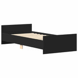 Bed Frame without Mattress Black 75x190 cm Small Single Engineered Wood 835947