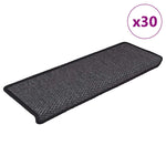 ZNTS Stair Mats Self-adhesive Sisal-Look 30 pcs 65x21x4 cm Anthracite 3365885