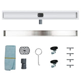 Shower Drain 2-in-1 with 360&deg Siphon Silver 90 cm 42015965