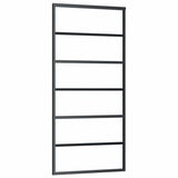 Sliding Door with Hardware Set Black 90x205 cm ESG Glass 3375848
